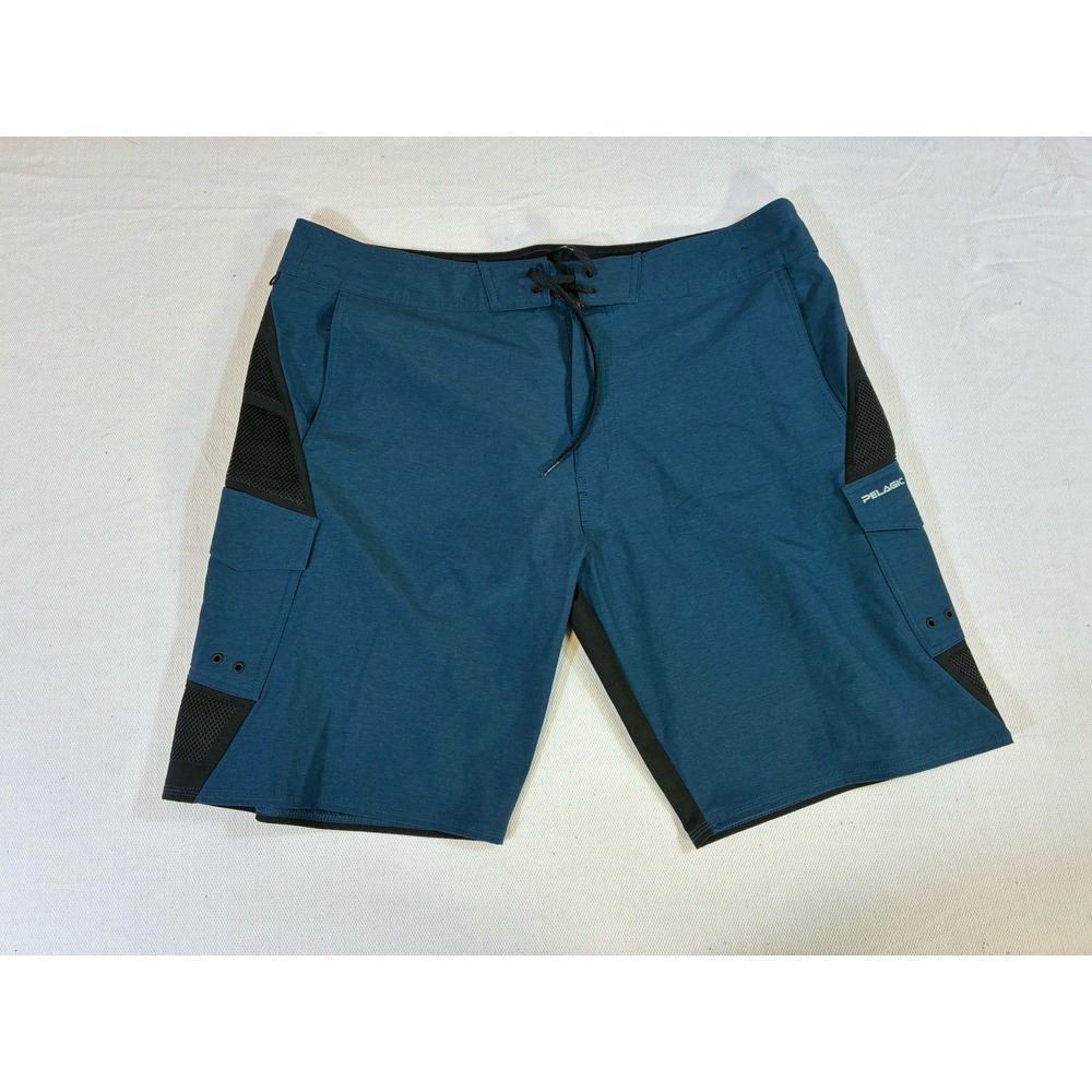 Pelagic FX-90 Tactical Fishing Shorts Men's Size 40 Blue Gray Performance Gear